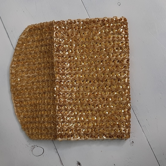 Gold sequin vintage small clutch purse - Picture 4 of 7